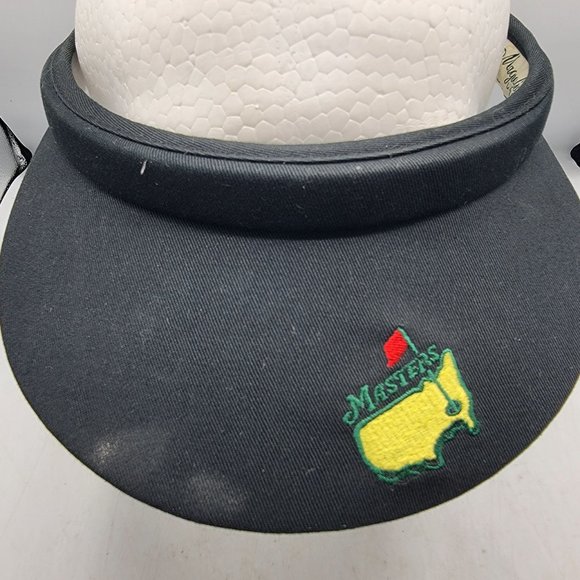 Magnolia Lane Adults Masters Embroidered Logo Visor Golf Hat One Size Black - Picture 5 of 7